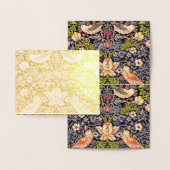 Carte Dorée William Morris Strawberry Thief Floral Art nouveau (Affichage)