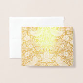 Carte Dorée William Morris Strawberry Thief Floral Art nouveau (Devant avec enveloppe)