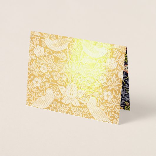 Carte Dorée William Morris Strawberry Thief Floral Art nouveau (Devant)