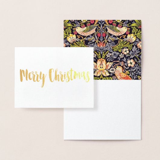 Carte Dorée William Morris Strawberry Thief Floral Art nouveau (Affichage)