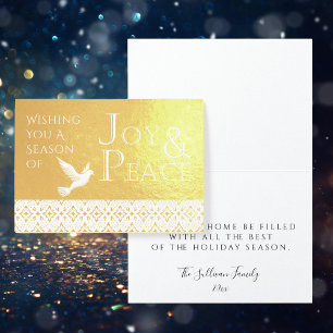 Carte Dorée Wishing you a Season and Peace Holiday Foil