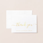 Carte Dorée Your Custom Text Name Handwritten Script Thank You (Devant avec enveloppe)