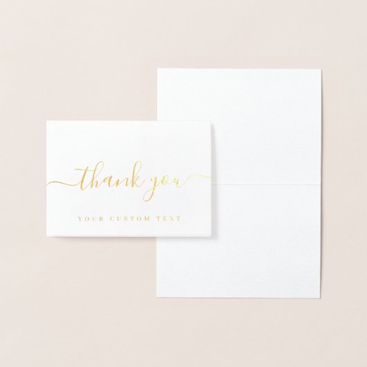 Carte Dorée Your Custom Text Name Handwritten Script Thank You (Affichage)