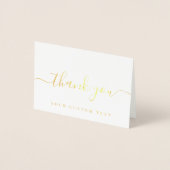 Carte Dorée Your Custom Text Name Handwritten Script Thank You (Devant)