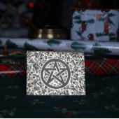 Carte Dorée Yule Pentacle Merry Yule Bénédictions