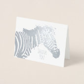 Carte Dorée Zebra Blank Toute Occasion Faune Argent (Devant)