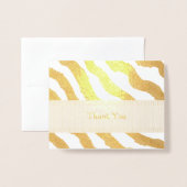 Carte Dorée Zebra Stripes Merci (Devant avec enveloppe)