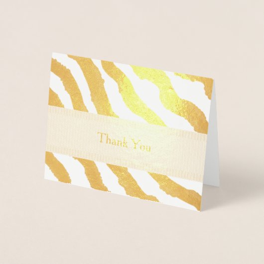 Carte Dorée Zebra Stripes Merci (Devant)