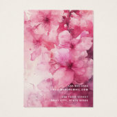 Carte d'oreille de fleurs d'aquarelle rose (Dos)