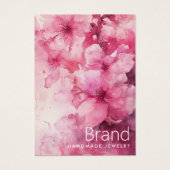 Carte d'oreille de fleurs d'aquarelle rose (Devant)