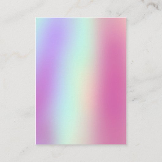 Carte d'oreille Holographique moderne couleur néon (Dos)