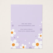 Carte d'oreille mauve rétro à fleur de fraise (Dos)