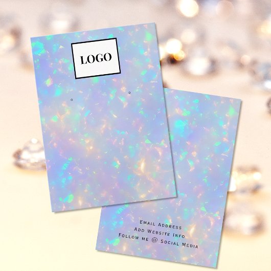 Carte d'oreille moderne Faux Holographic Opal Ajou