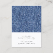 Carte d'oreille motif denim bleu moderne (Dos)