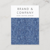 Carte d'oreille motif denim bleu moderne (Devant)