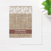 Carte d'oreille personnalisée Burlap Lace (Bureau)