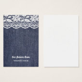 Carte d'oreille personnalisée Denim Lace (Devant & derrière)