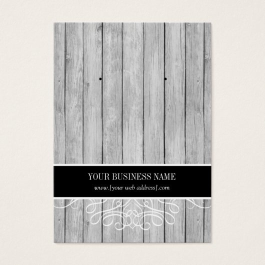 Carte d'oreille personnalisée en bois rustique noi (Devant)