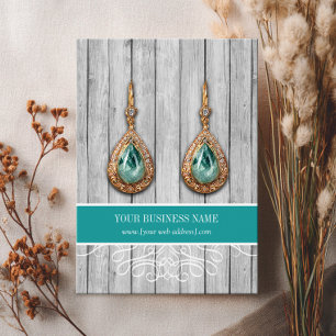 Carte d'oreille personnalisée en bois rustique tur