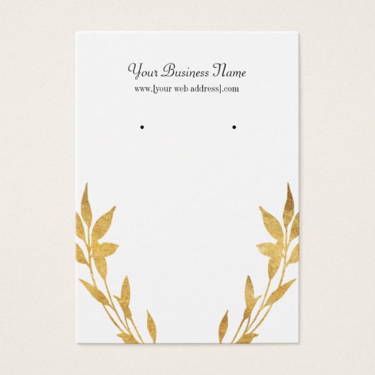 Carte d'oreille personnalisée Feuille d'or (Devant)