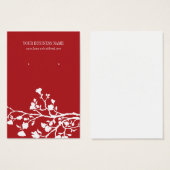 Carte d'oreille personnalisée Fleurs blanches roug (Devant & derrière)