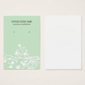 Carte d'oreille personnalisée Fleurs blanches vert (Devant & derrière)