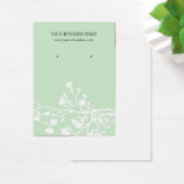 Carte d'oreille personnalisée Fleurs blanches vert (Bureau)