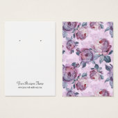 Carte d'oreille personnalisée Fleurs d'aquarelle v (Devant & derrière)