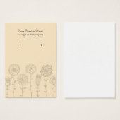 Carte d'oreille personnalisée Fleurs de crème (Devant & derrière)