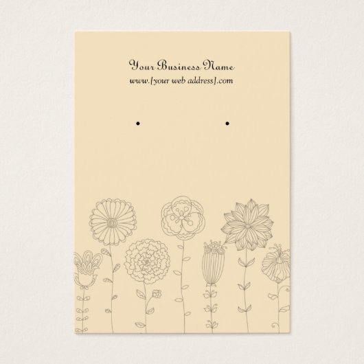 Carte d'oreille personnalisée Fleurs de crème (Devant)