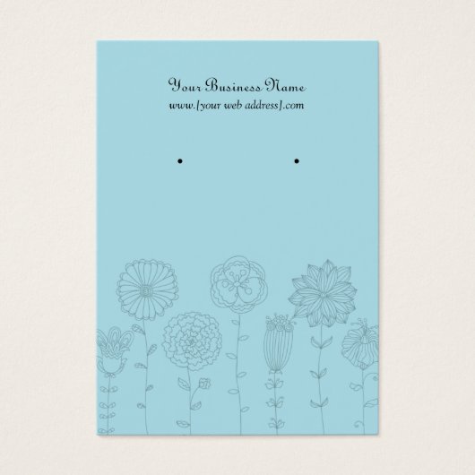 Carte d'oreille personnalisée Fleurs Mood Bleu Cla (Devant)