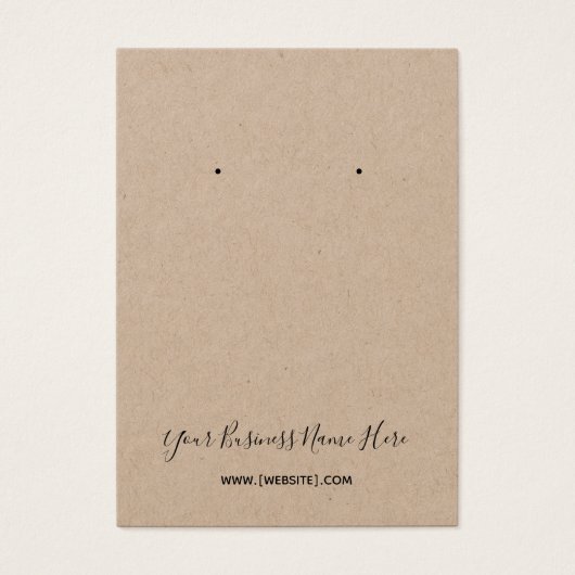 Carte d'oreille personnalisée Kraft Elegant Script (Devant)