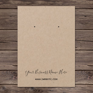 Carte d'oreille personnalisée Kraft Elegant Script