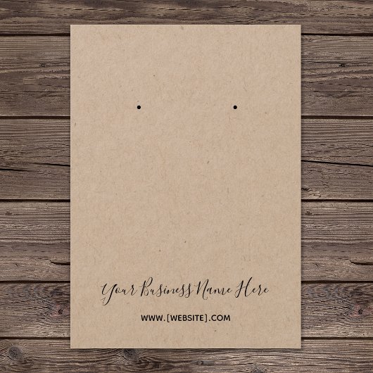 Carte d'oreille personnalisée Kraft Elegant Script