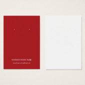 Carte d'oreille personnalisée simple Red Plain (Devant & derrière)