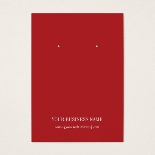 Carte d'oreille personnalisée simple Red Plain (Devant)