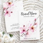 Carte d'oreille pour fleurs d'aquarelle rose