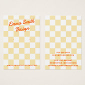 Carte d'oreille pour les dames jaune pâle (Devant & derrière)