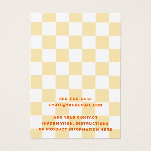 Carte d'oreille pour les dames jaune pâle (Dos)