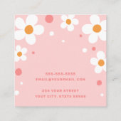 Carte d'oreille rose rétro de la fleur de fraise (Dos)