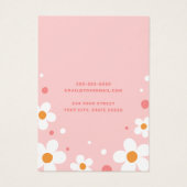 Carte d'oreille rose rétro de la fleur de fraise (Dos)