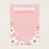 Carte d'oreille rose rétro de la fleur de fraise (Devant)