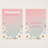 Carte d'oreille rose rétro de la fleur de fraise (Devant & derrière)