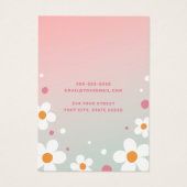 Carte d'oreille rose rétro de la fleur de fraise (Dos)