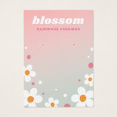 Carte d'oreille rose rétro de la fleur de fraise (Devant)