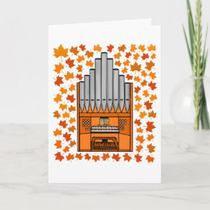 Carte d'orgue d'église Automne Organiste Musicien