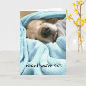 Carte Dormant Golden Retriever dans une couverture bleue (Fleur jaune)