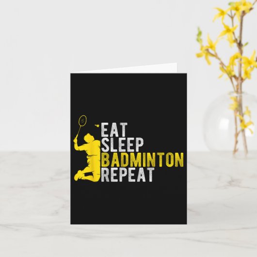 Carte Dormir Badminton Répéter Badminton Enthousiaste À (Fleur jaune)