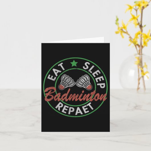 Carte Dormir Manger Badminton Répéter (Fleur jaune)