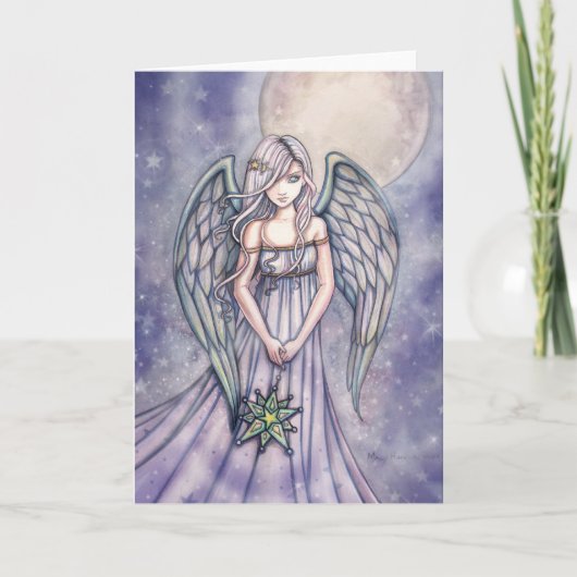 Carte d'ornement Angel avec étoile par Molly Harri (Devant)
